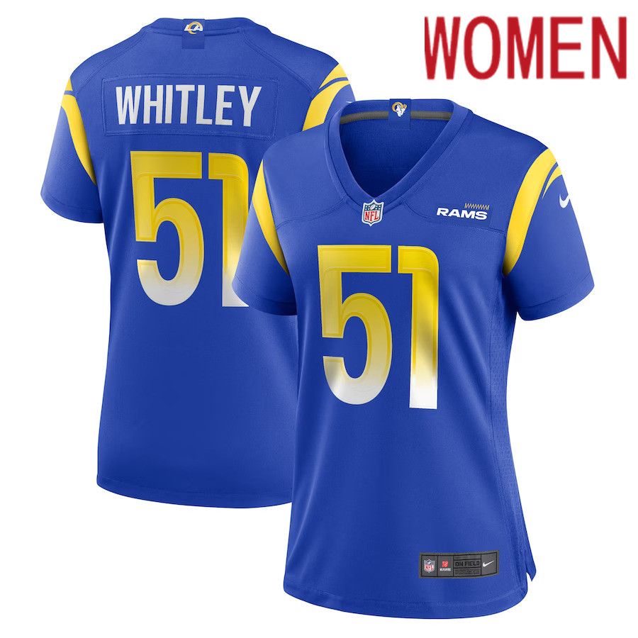Women Los Angeles Rams #51 Benton Whitley Nike Royal Game Player NFL Jersey